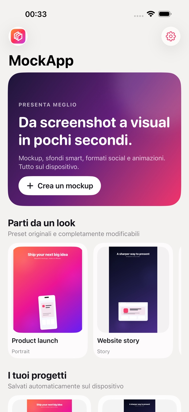 Galleria progetti di MockApp